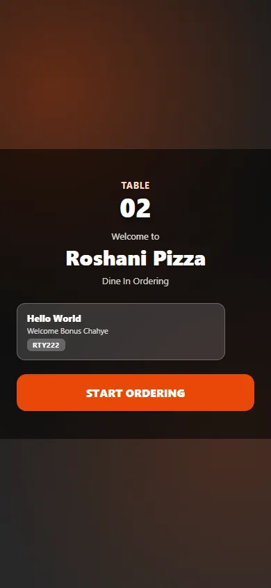 FoodHubbie ERP mobile menu experience — responsive QR ordering on smartphone