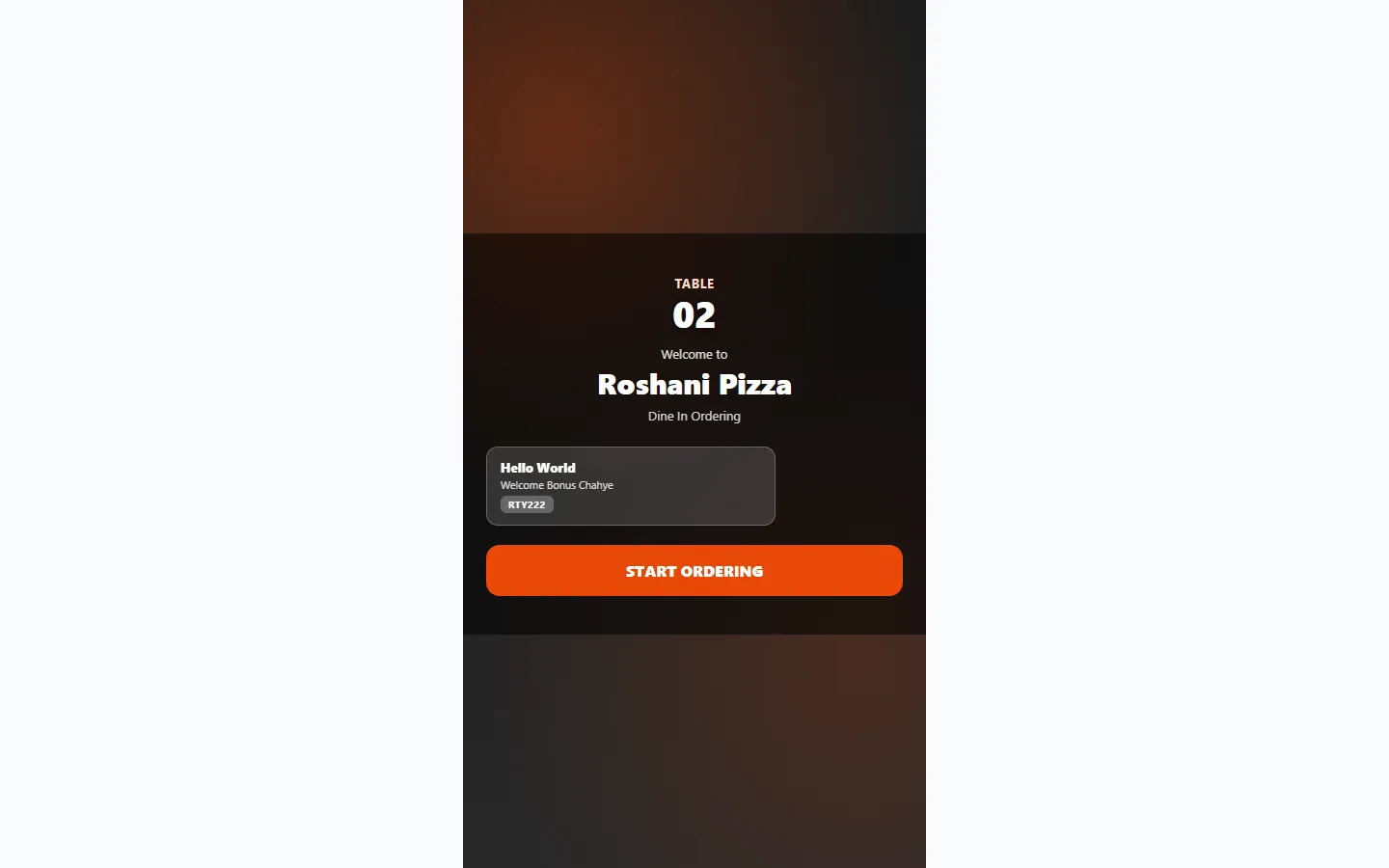FoodHubbie ERP customer QR menu — browse menu, customize orders, place from browser